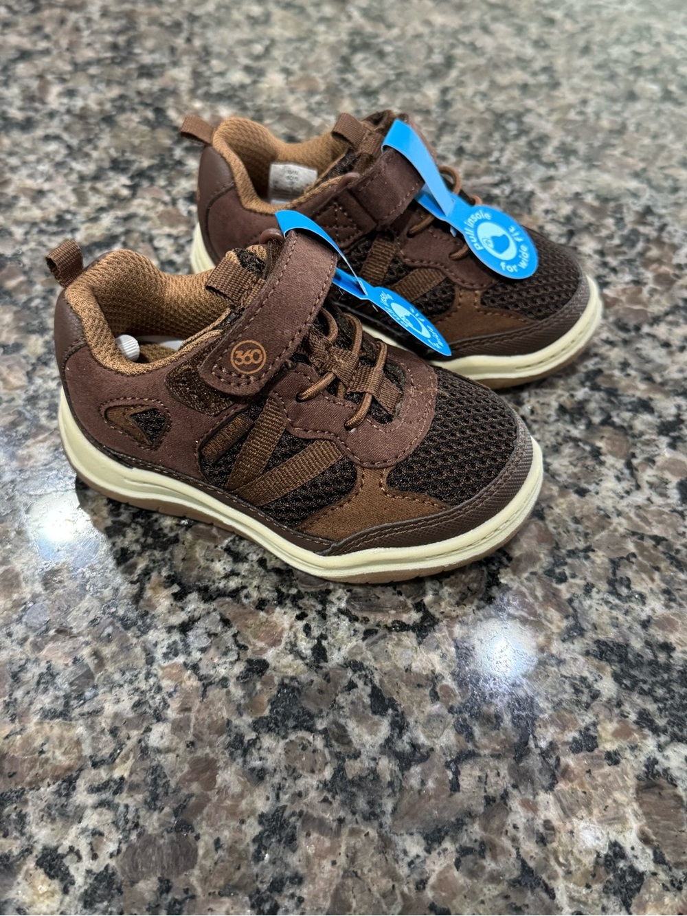 Stride Rite Brown and Tan Toddler Sneakers